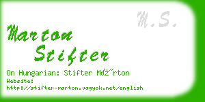 marton stifter business card